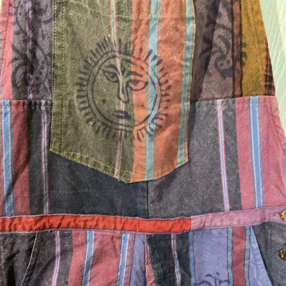 Boho Patchwork Multicolored Overalls - image 2